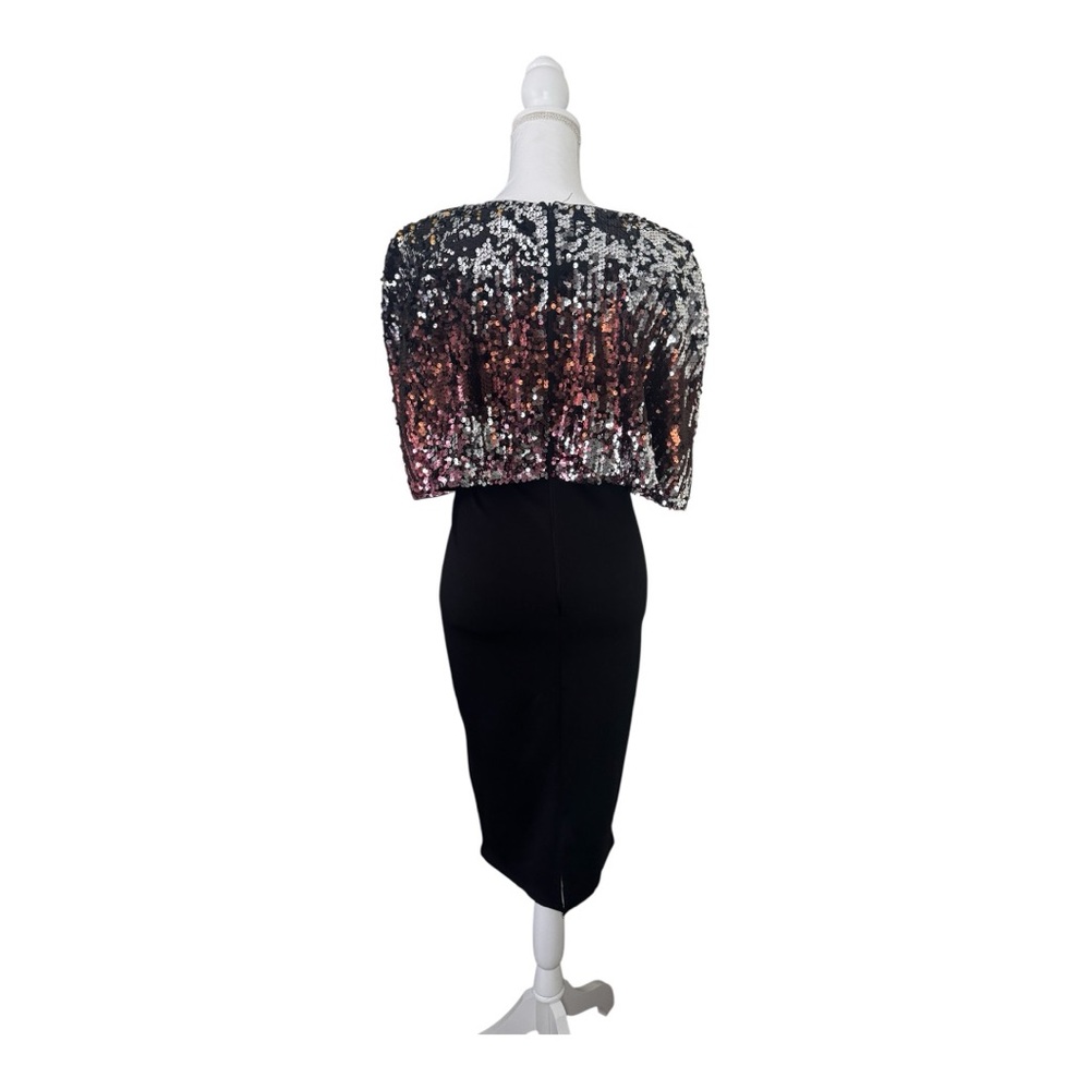 ASOS Black and Gold Sequin Midi Dress - Picture 4 of 5